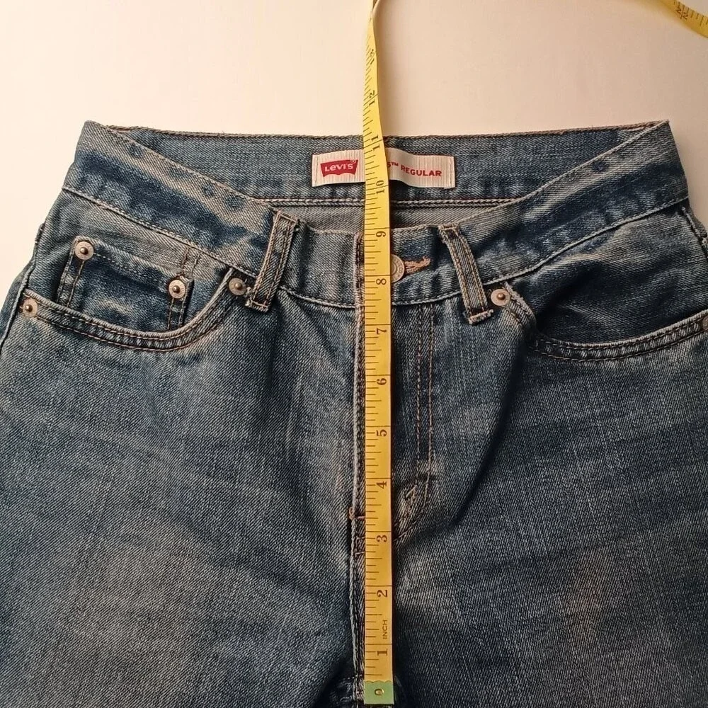 Levis Kids 505 Regular Straight Leg Denim Jeans Size 14 Slim Blue Classic School